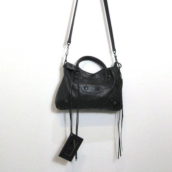 BALENCIAGA Gray Anthracite Town Crossbody Leather Bag - Picture 5 of 15